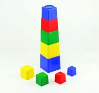 Kubus pyramida hranatá plast asst 4 barvy 9ks v sáčku od 12 měsíců Směr