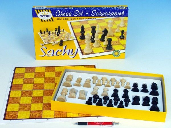 Šachy Detoa, dřevěné šachy, soilečenské hry, deskové hry, český výrobek