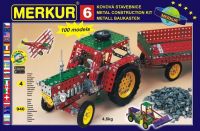 Stavebnice MERKUR 6, 100 modelů 940ks 4 vrstvy v krabici 54x36x6cm Merkur Toys