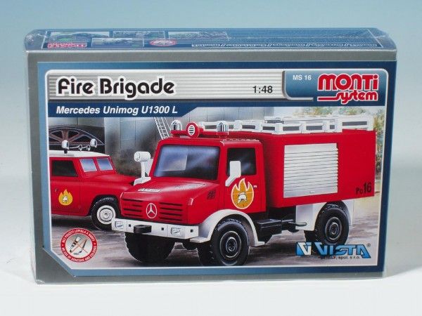 Stavebnice Monti 16 Fire Brigade Mercedes Unimog 1:48 v krabici 22x15x6cm SEVA