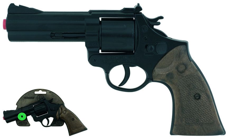 Policejní revolver černý kovový 12 ran Gonher