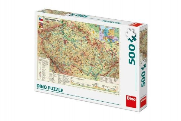 Puzzle Mapa České Republiky 47x33cm 500dílků v krabici 33x23x3,5cm Dino