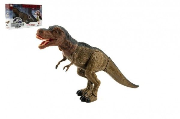 Dinosaurus chodící plast 40cm na baterie se světlem se zvukem v krabici Teddies