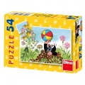 Minipuzzle Krtek 19,8x13,2cm 8 druhů 54 dílků v krabičce 9x7x3cm 40ks v boxu Dino