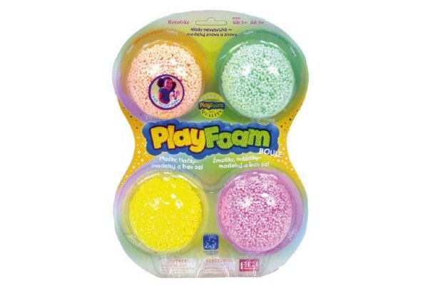 PlayFoam Modelína/Plastelína kuličková 4 barvy na kartě PEXI