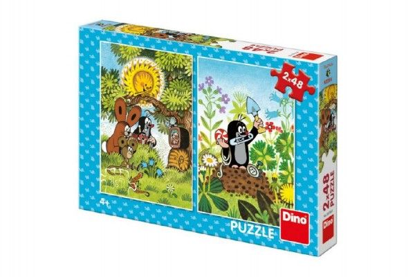 Puzzle Krtek 2x48 dílků 18x26cm v krabici 27x19x4cm Dino