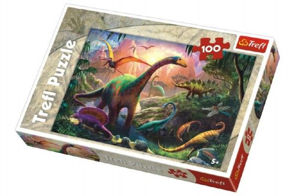 Puzzle Dinosauři 100 dílků 41x27,5cm v krabici 29x20x4cm Trefl