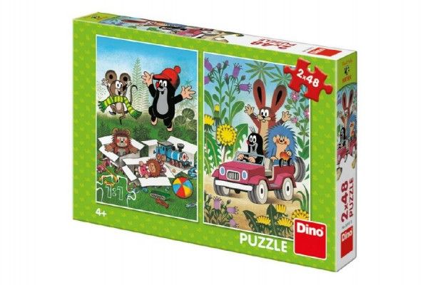 Puzzle Krtek se Raduje 2x48 dílků 18x26cm v krabici 27x19x4cm Dino