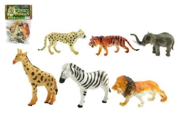 Zvířátka safari 6ks plast 10cm v sáčku Teddies