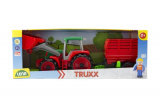 Auto Truxx traktor nakladač s přívěsem na seno s figurkou v krabici 53x19x16cm 24m+ Lena
