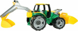 Traktor se lžící a bagrem plast zeleno-žlutý 65cm v krabici od 3 let Lena