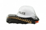 Sada policie helma+samopal na setrvačník s doplňky plast v síťce