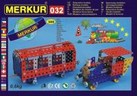 Stavebnice MERKUR 032 Železniční modely 10 modelů 300ks v krabici 36x27x3cm Merkur Toys