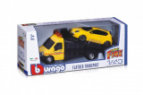 Auto/kamion Bburago odtahovka + auto 1:43 kov/plast 21cm  6 barev v krabičce 22x9x6,5cm