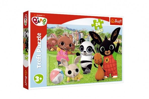 Puzzle Maxi 24 dílků Bing Bunny Zábava v parku 60x40cm v krabici 40x26,5x4cm Trefl