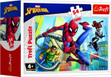 Minipuzzle 54 dílků Spidermanův čas 4 druhy v krabičce 9x6,5x4cm 40ks v boxu Trefl