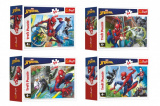 Minipuzzle 54 dílků Spidermanův čas 4 druhy v krabičce 9x6,5x4cm 40ks v boxu Trefl
