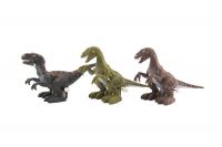 Dinosaurus natahovací jezdící plast 9x15cm na baterie se světlem mix druhů 12ks v boxu Teddies