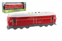 Lokomotiva/Vlak červená plast 34cm na baterie se zvukem se světlem v krabičce 41x16x12cm Teddies