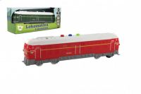 Lokomotiva/Vlak plast 23cm zelená na baterie se zvukem se světlem v krabičce 27x11x8cm Teddies