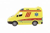 Auto ambulance plast 20cm na setrvačník na baterie se zvukem se světlem v krabici 26x15x12cm Teddies