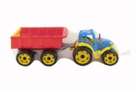 Traktor s vlekem plast 53cm na volný chod 2 barvy v síťce Teddies