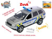 Auto policie CZ 11cm kov na zpětný chod na baterie česky mluvící se světlem v krabičce