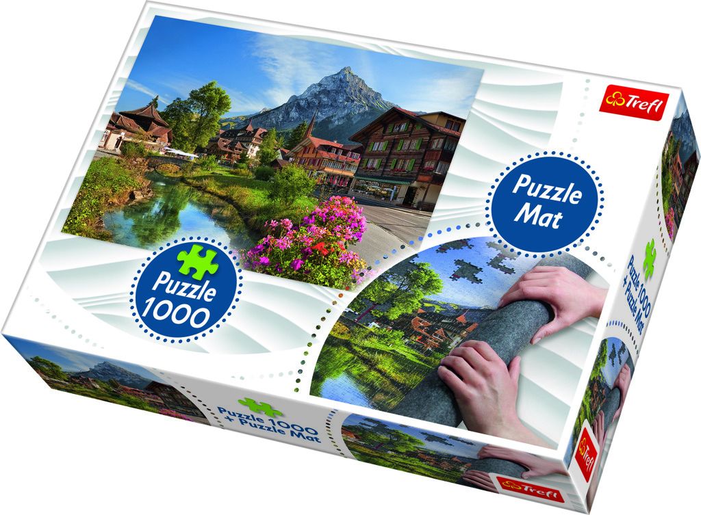 Puzzle Alpy v létě 1000 dílků podložka na stavění Trefl