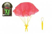 Parašutista figurka s padákem létající 9cm 2 barvy na kartě Teddies