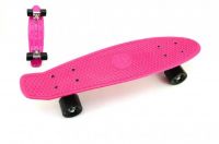 Skateboard - pennyboard 60cm nosnost 90kg, kovové osy, růžová barva, černá kola Teddies
