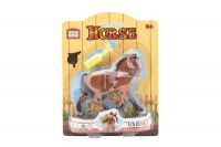 Kůň fliška 16cm se sedlem s doplňkem 3 barvy na kartě Teddies