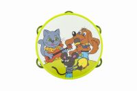 Tamburína plast 16cm Zvířátka a jejich kapela 2 barvy na kartě Teddies