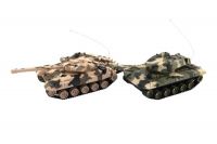Tank RC 2ks 25cm tanková bitva+dob. pack 27MHZ a 40MHz maskáč se zvukem se světlem v kr. 50x20x23cm Teddies