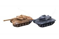 Tank RC 2ks 25cm tanková bitva+dobíjecí pack 27MHZ a 40MHz se zvukem se světlem v krabici 50x20x23cm Teddies