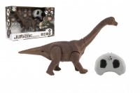 Dinosaurus na ovládání IC plast 27cm na baterie se světlem se zvukem v krabičce 33x21x10cm