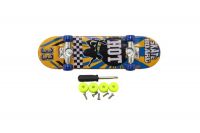 Skateboard prstový šroubovací plast 9cm s doplňky mix barev na kartě 12,5x17x3cm Teddies