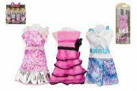 Oblečky/Šaty pro panenky 10-13cm 6 druhů na kartě 10x27x3cm 24ks v boxu Teddies