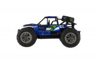 Auto RC buggy terénní modré 22cm plast 2,4GHz na baterie + dobíjecí pack v krabici 32x16x18cm Teddies