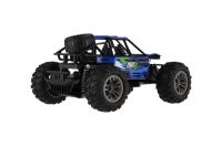Auto RC buggy terénní modré 22cm plast 2,4GHz na baterie + dobíjecí pack v krabici 32x16x18cm Teddies