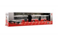 Autobus česky mluvící plast 36cm červený zpětný chod na bat. se světem se zvukem v krab. 40x10x7,5cm Rappa