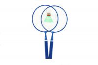 Badminton sada dětská kov/plast 2 pálky + 3 košíčky 2 barvy v síťce 23x45x6cm Teddies