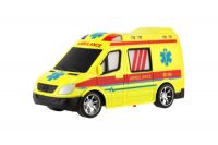 Auto RC ambulance plast 20cm na dálkové ovládání 27MHz na baterie se světlem v krabici 28x13x11cm Teddies