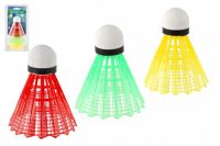Míčky/Košíčky na badminton barevné plast 3ks na kartě 11x21cm