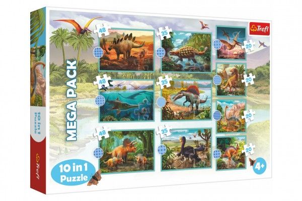 Puzzle 10v1 Seznamte se se všemi dinosaury v krabici 40x27x6cm Trefl