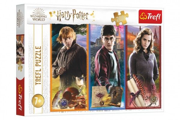 Puzzle Ve světě magie a čarodějnictví/Harry Potter 200 dílků 48x34cm v krabici 33x23x4cm Trefl