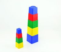 Kubus pyramida hranatá plast asst 4 barvy 9ks v sáčku od 12 měsíců Směr