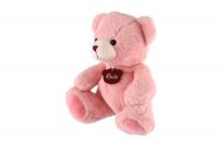 Medvěd sedící plyš 40cm růžový v sáčku 0+ Teddies