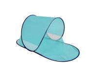 Stan plážový s UV filtrem 140x70x62cm samorozkládací polyester/kov ovál modrý v látkové tašce Teddies