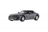 Auto Kinsmart Mercedes-Benz SLS AMG kov/plast 13cm na zpětné natažení 4 barvy 12ks v boxu Teddies