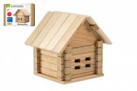 Stavebnice dřevěný dům 37 dílků v krabici 22x16,5x6cm